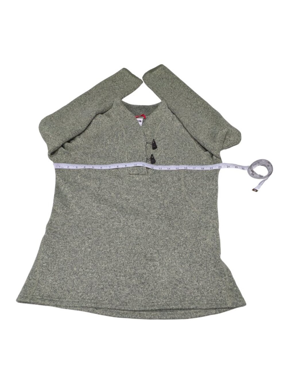 The North Face Crescent Ridge Fleece Sweater Women L Sage Green Toggle Neck - Picture 7 of 9